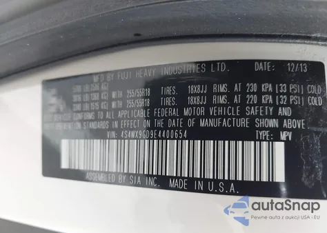 2014 Subaru Tribeca 3.6R Limited from USA, damaged, VIN 4S4WX9GD9E4400654